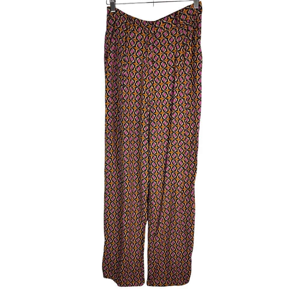 Talulah Women's Size‎ M Pink Gold Black Retro Pleated Front Rayon Pants *